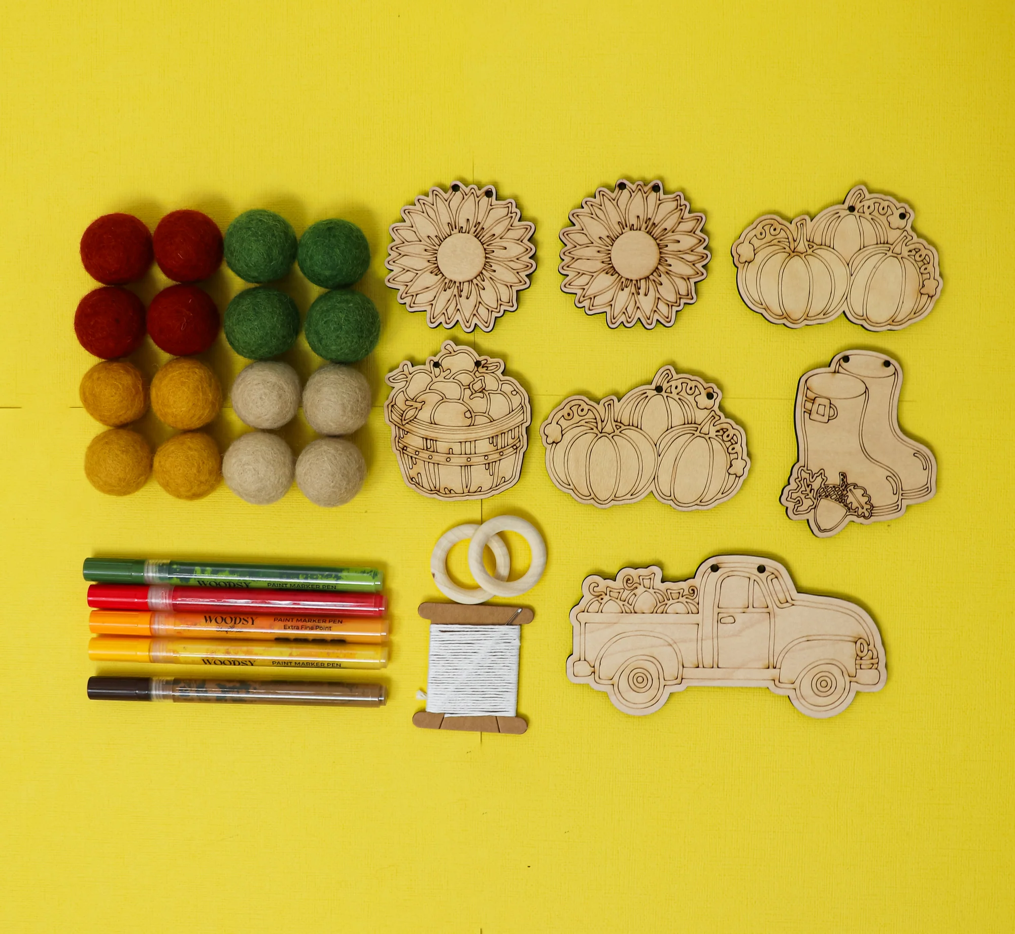 Do It Yourself Wood Garland pumpkin as it comes