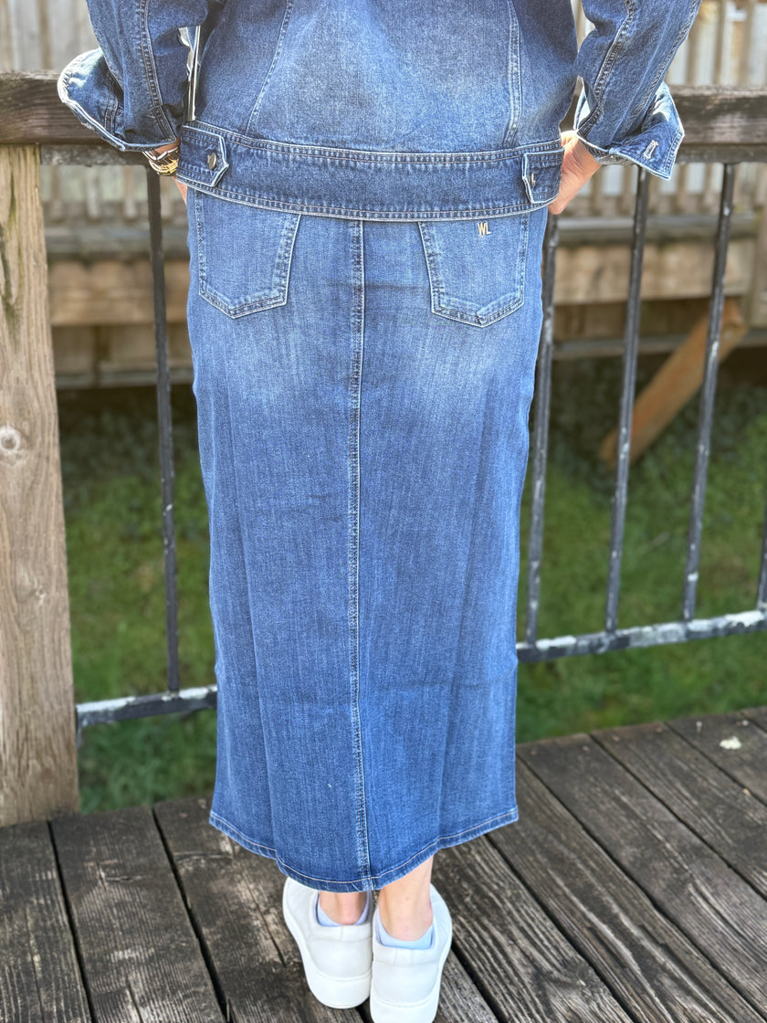 Cottage Denim Maxi Skirt | Cottage Denim back