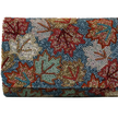 Teal Beaded Clutch With Multicolored Leaves