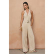 Heaven Sent Button Down Sash Belt Jumpsuit front