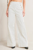 Donna striped woven pant, black/white-front