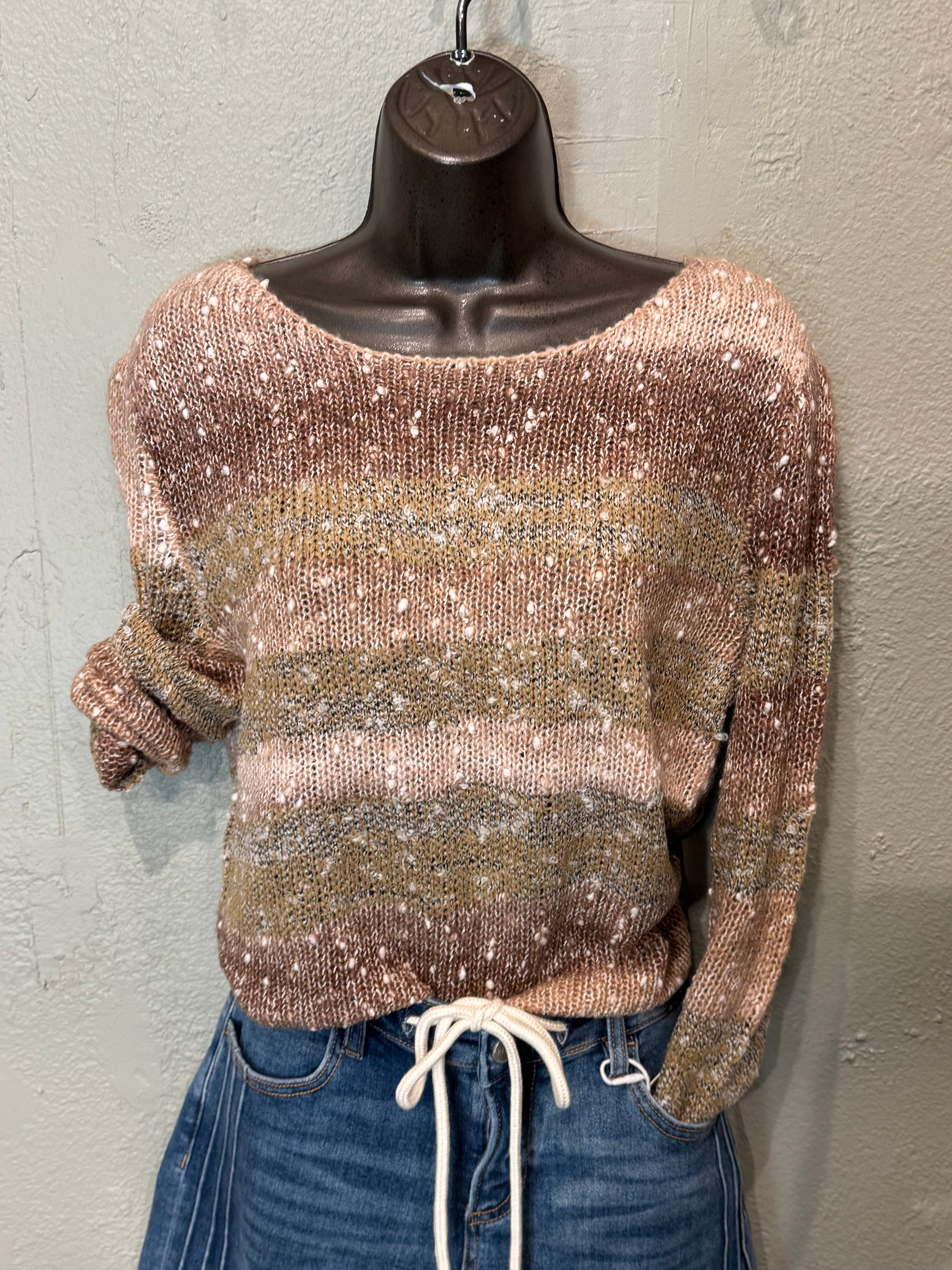 Shannon Ombre Sweater Taupe Multi
