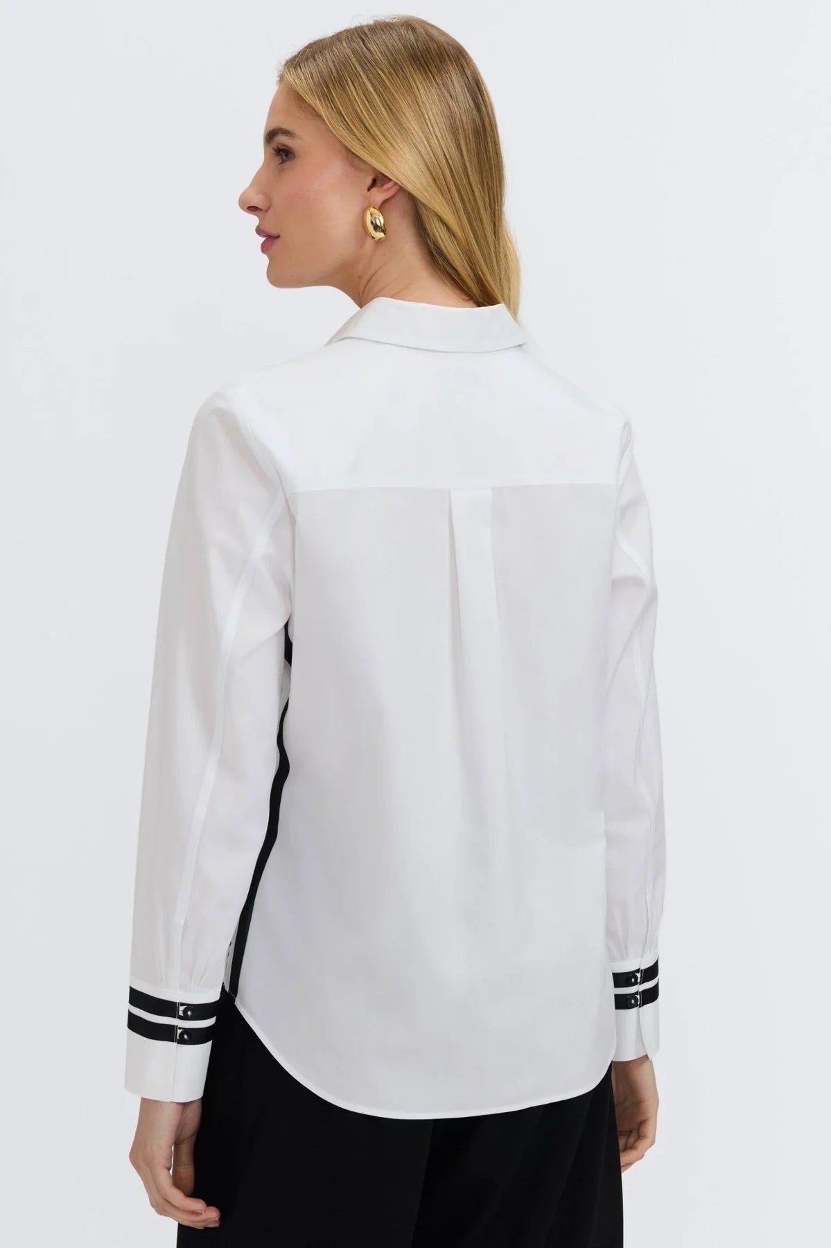 Brooke No Iron Pinpoint Long Sleeve Shirt white back