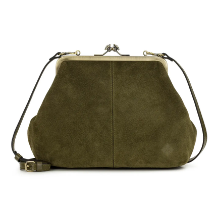 Sofia Frame Crossbody - Suede Leather Olive