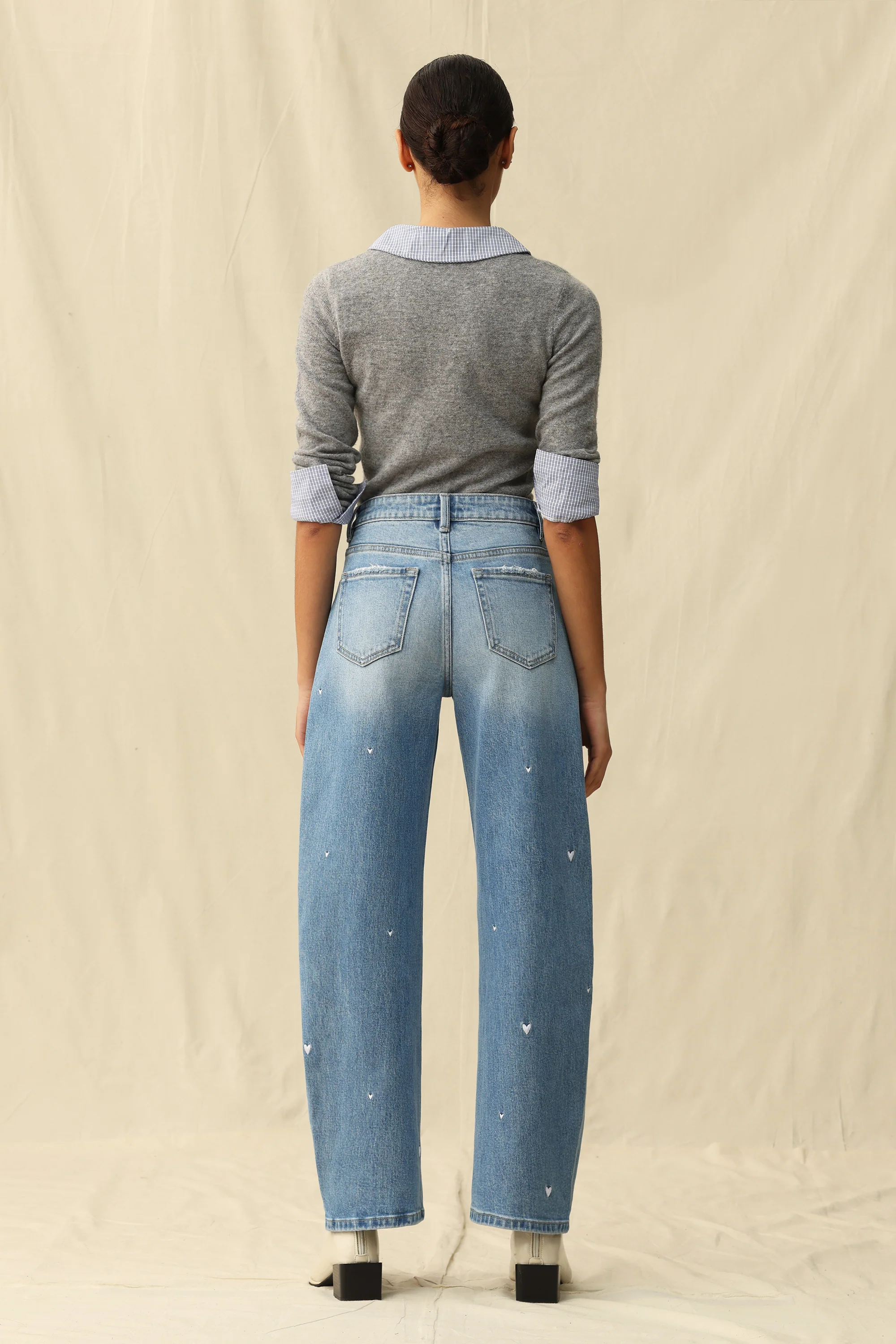 FLORA MID RISE BARREL, medium blue-back