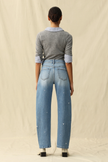 FLORA MID RISE BARREL, medium blue-back