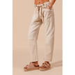 Vintage Washed Slim Barrel Pants with Front