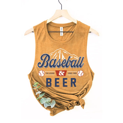 Baseball N Beer Mineral Graphic Tank Top