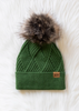 Green Decorative Knit Pom Hat
