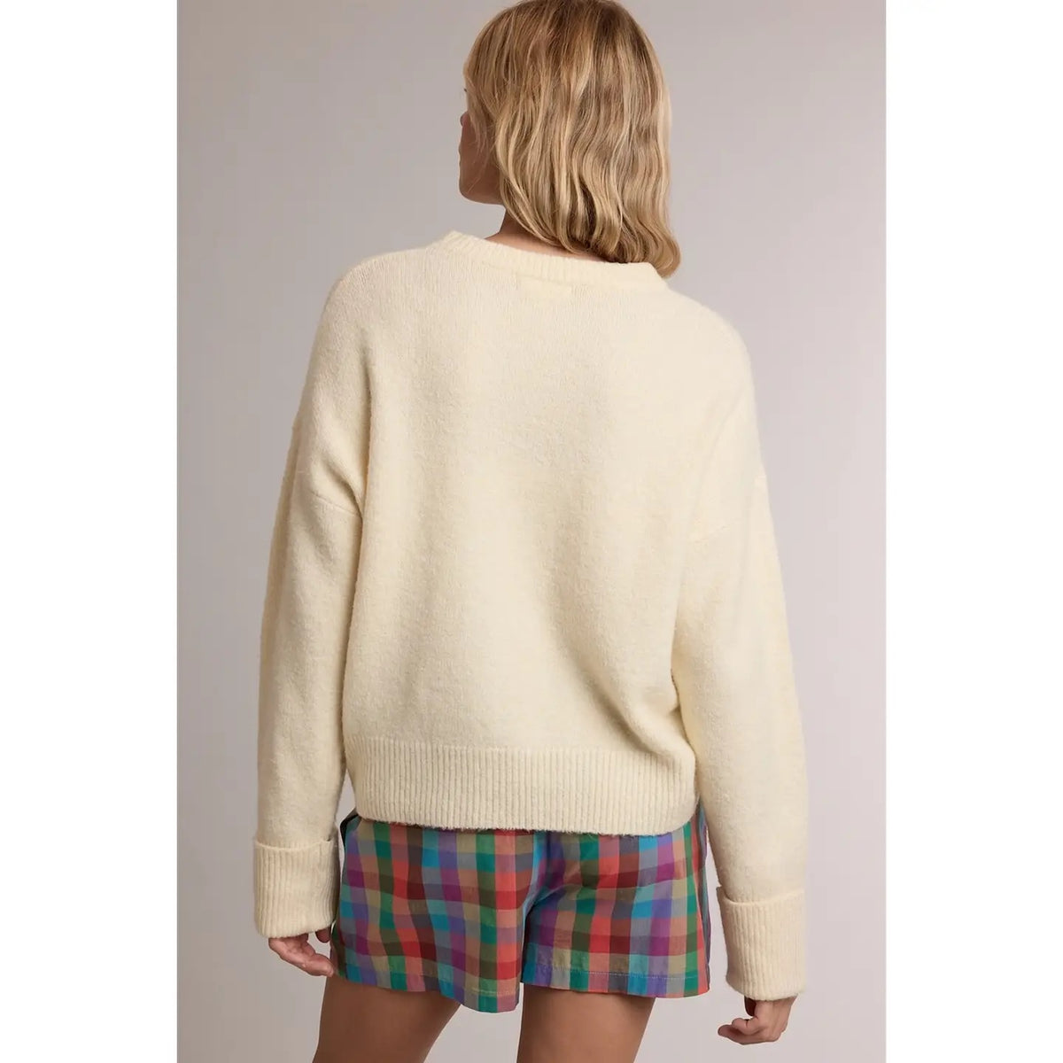 Relaxed Crewneck Soft Knit Sweater - Banana Milk