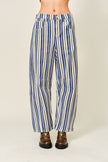 Alex Striped Cotton Barrel Pants