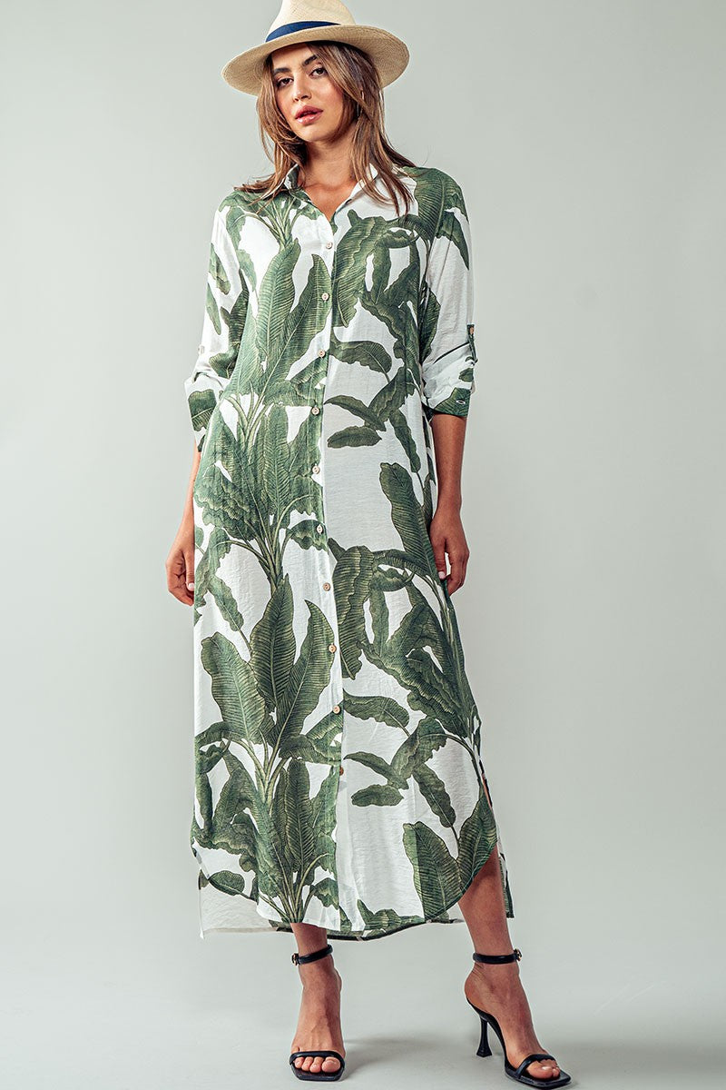 Elsie Palms & Promises Button Down Dress