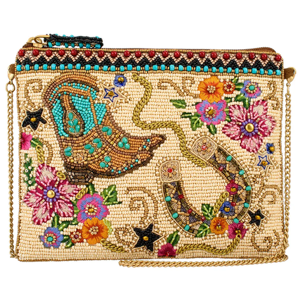 On The Range Western Boots and Horseshoe Ivory Beaded Mini close
