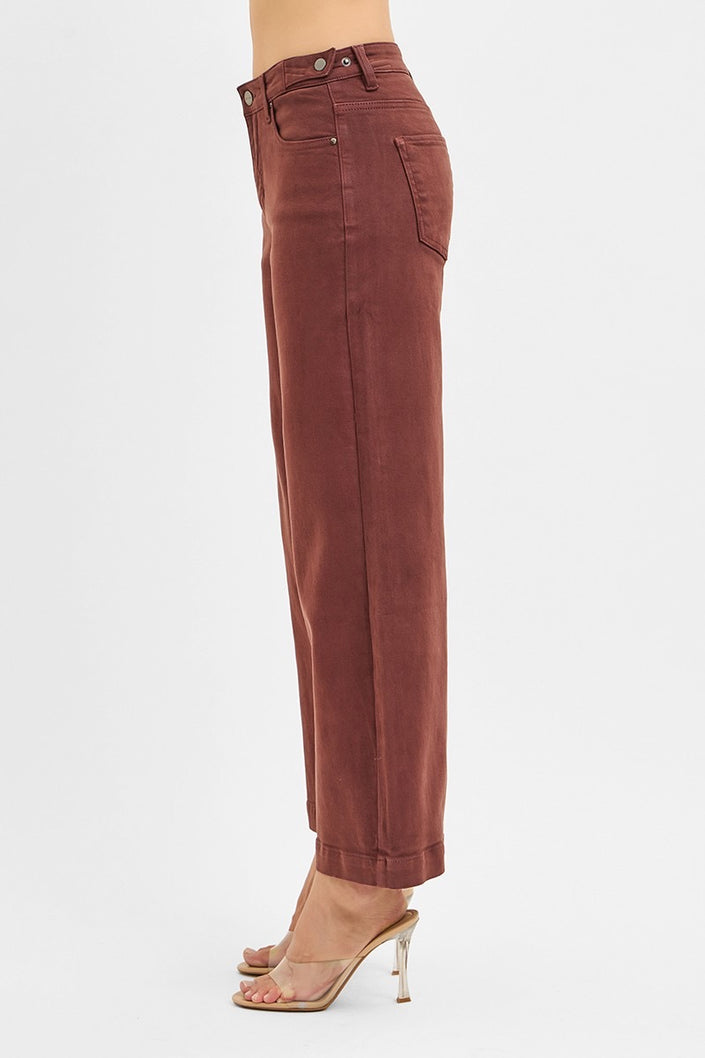 TC-High Rise-Crop Wide-Adjustable WB Pants coco side