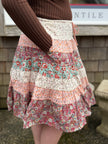 MULTI FLORAL PRINT MIX A-LINE MINI SKIRT multi side
