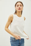 Mindy Sleeveless Round Neck Slip Knit off white