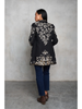 HEAVY TWILL COAT W/ SCROLL FLORAL EMB