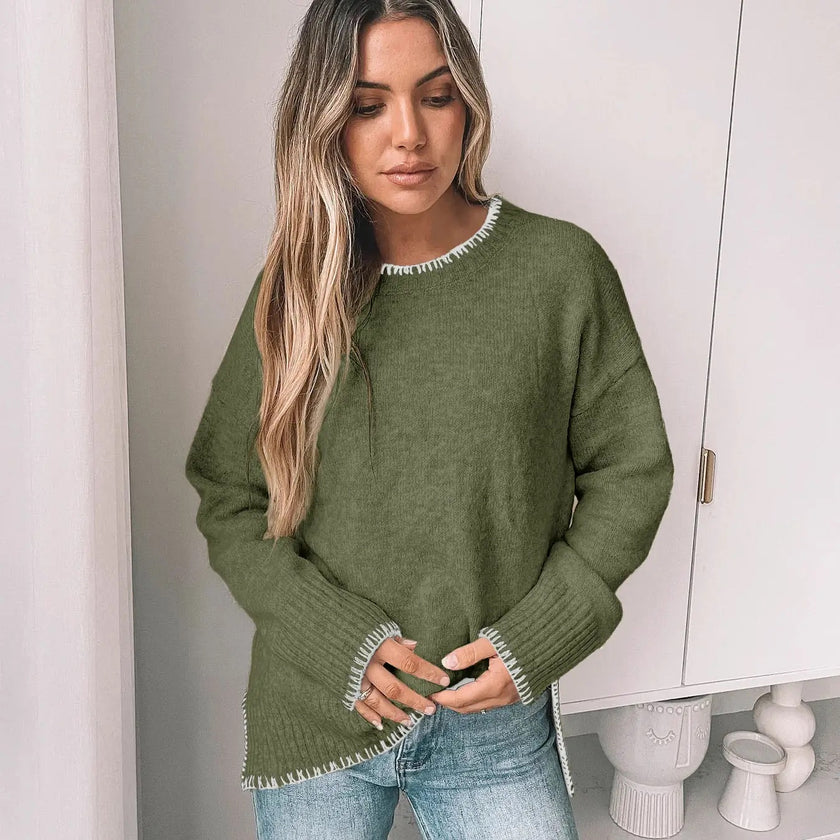 Split-End Pullover Sweater