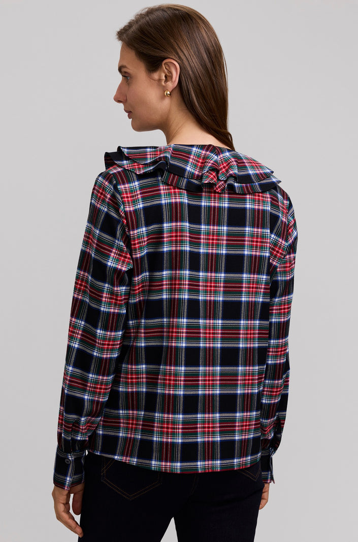 Sandy LS Plaid Blouse