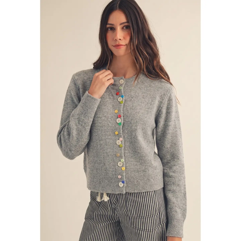 Whimsical Atelier Confetti Button Front Cardigan