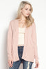 Mindy Ribbed Open Cardigan With Pockets pink