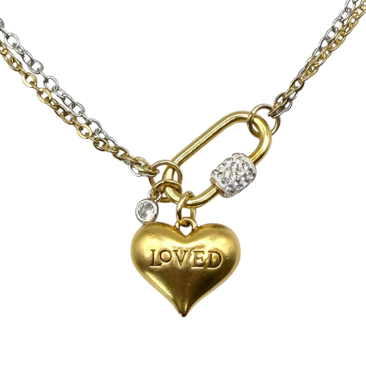 Charm Necklace Loved Heart Necklace-detail