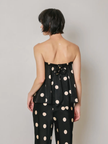 Polka Dot Strapless Bow Back Top