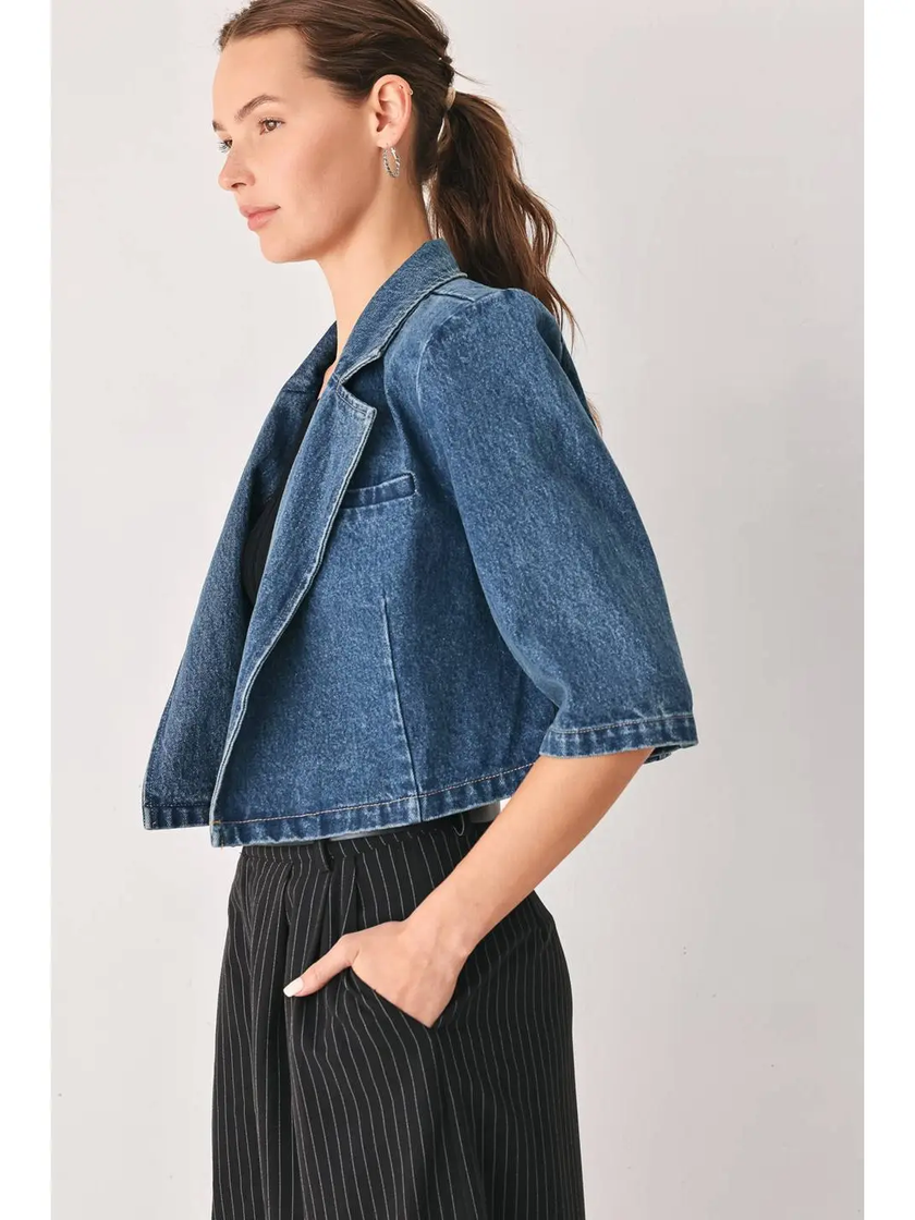 A Denim Crop Jacket