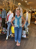 Cropped Cuffed wide Leg Jeans chalk blue front