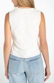 slvless pintucked woven top w/ruffles