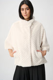 Felicity Faux Fur Cape Jacket, cream-front