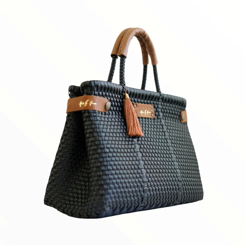 Less Pollution Convertible Handbag BLACK PEARL