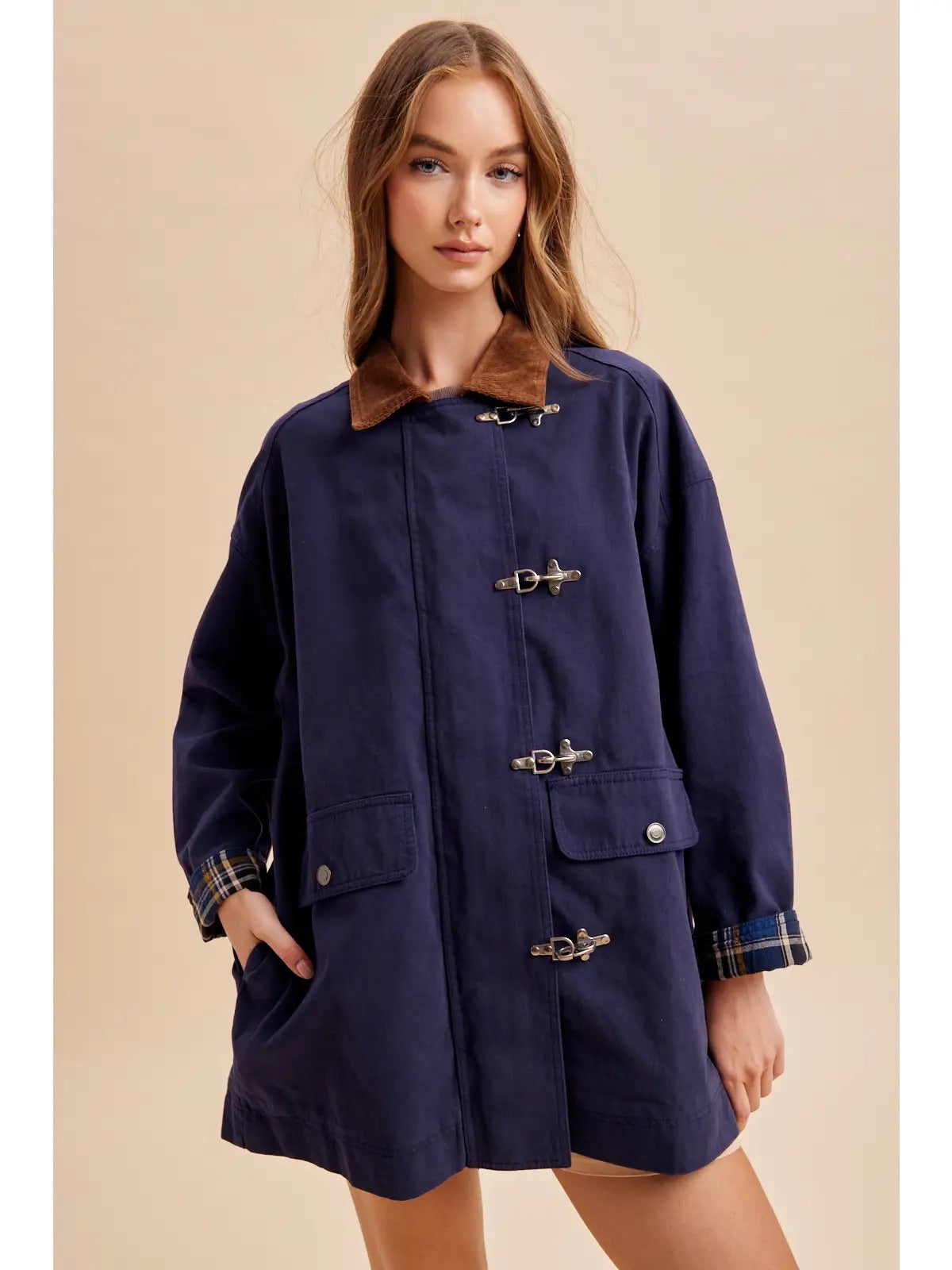 Linda Metal Clasp Barn Jacket