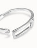 Sterling silver-plated bracelet for men with visible spring and nail shaped central buckle | Medium