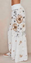 Garden Floral Linen Tiered Pant