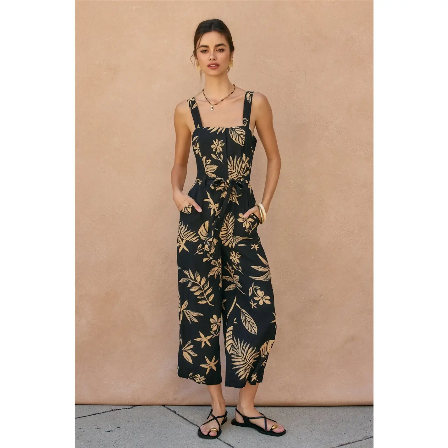 Coconut Kiss Square Neck Wide Leg Jumpsuit front