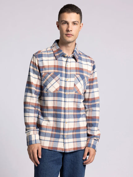 Redwoods Flannel Vintage indigo  plaid front