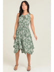 Floral Print Tank Dress with Elastic Waist