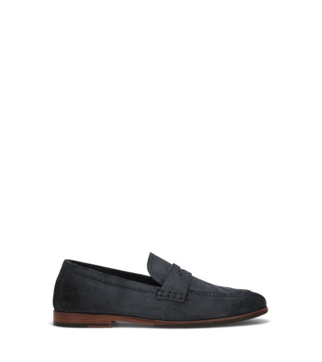 Midnight Blue - Waxed Silky Suede