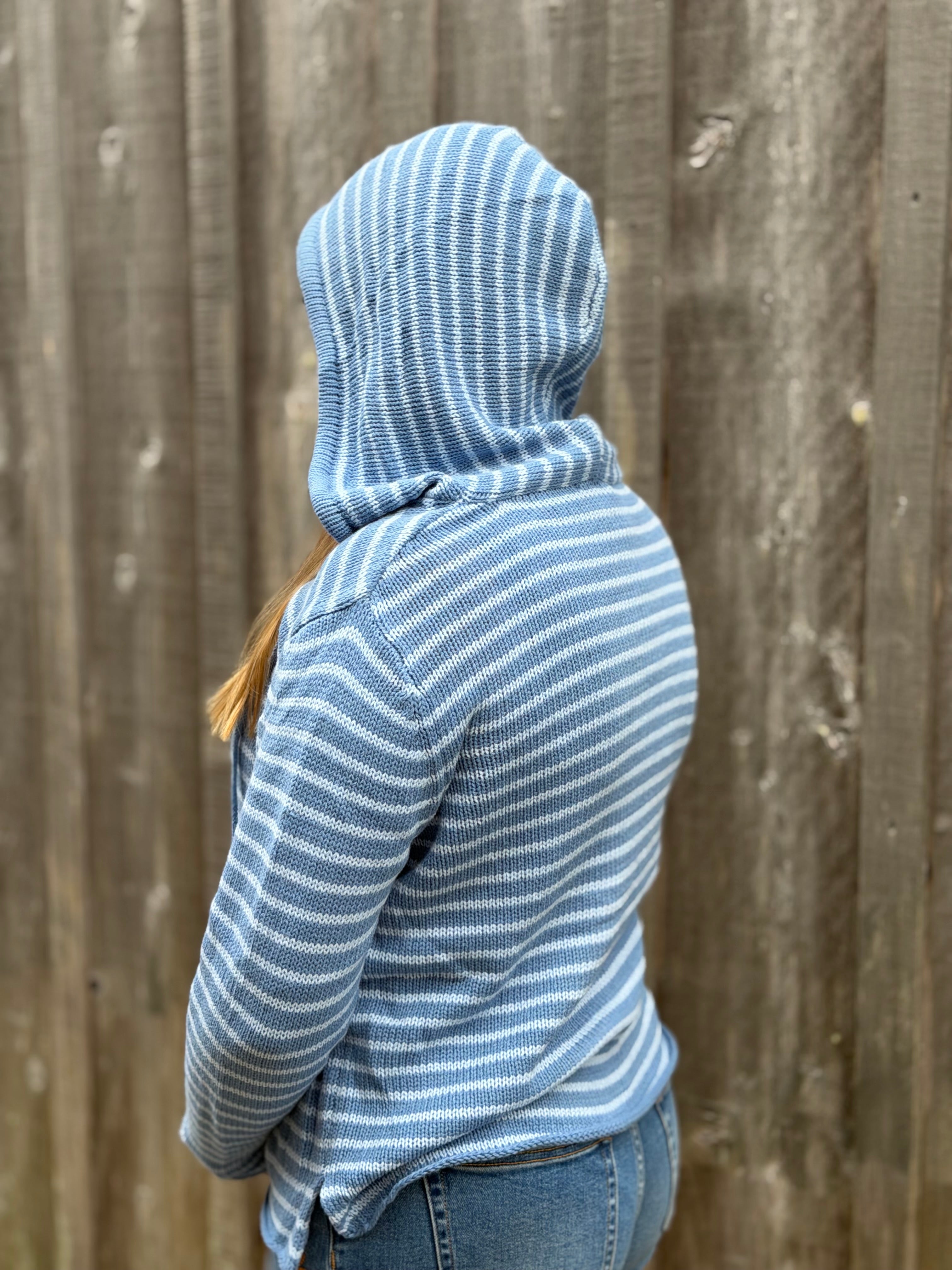 Coastal Stripe Lightweight Hoodie Sweater