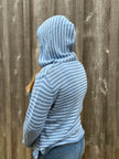 Coastal Stripe Lightweight Hoodie Sweater