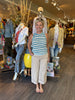 Cropped Cuffed wide Leg Jeans front smoke sand