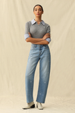 FLORA MID RISE BARREL, medium blue-front