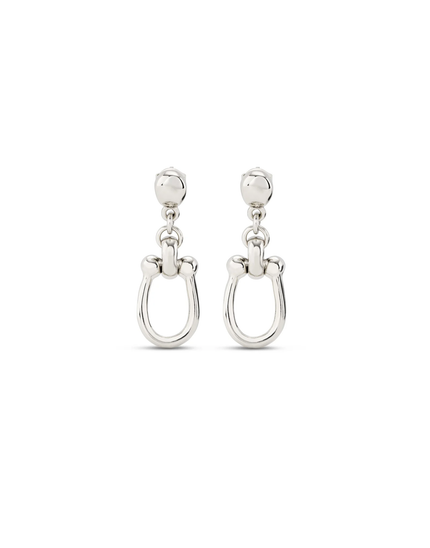 Silver-plated earrings with 1 medium sized link