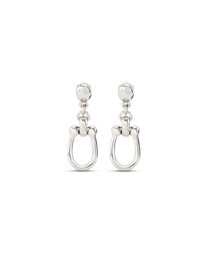Silver-plated earrings with 1 medium sized link