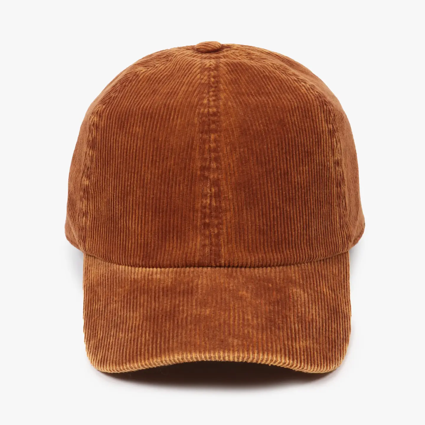 Solid Acid Wash Cotton Corduroy Fall Winter Baseball Cap - Brown front