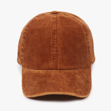 Solid Acid Wash Cotton Corduroy Fall Winter Baseball Cap - Brown