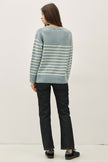 Wool Blend Striped Sweater Accents
