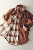 Reversable Corduroy and Plaid Flannel Shacket w/Chest Pockets