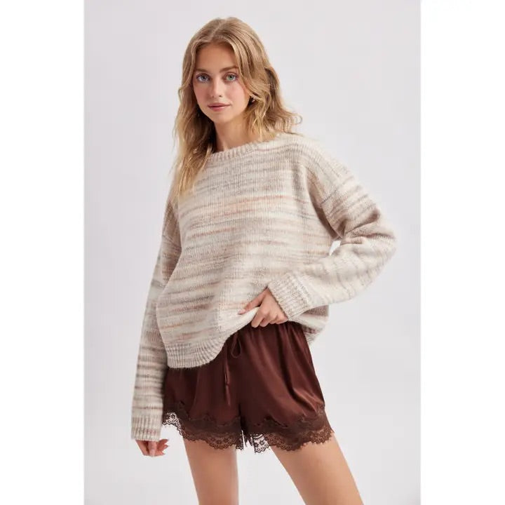 Gradient Striped Soft Knit Sweater